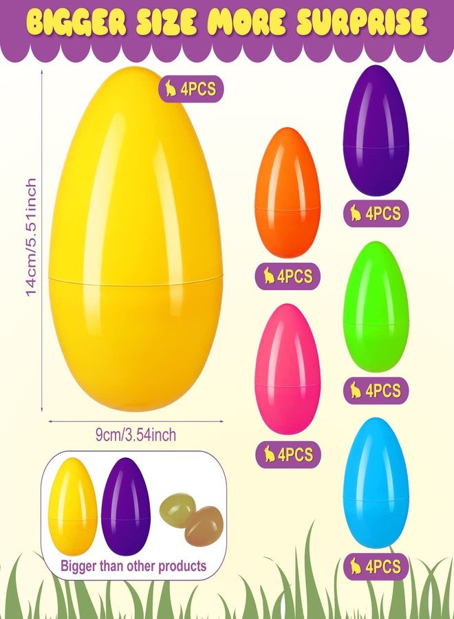 Haull 24 Pcs 6 Inch Jumbo Easter Eggs Bulk Colorful Bright Plastic Eggs Empty Fillable Large Easter Eggs Decorative for Egg Hunt, Basket Stuffers Game Supplies Party Favor - Image 2